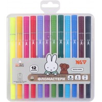 Фломастери двосторонні "Yes" 12кольор. "Miffy" №650595(6)(36)