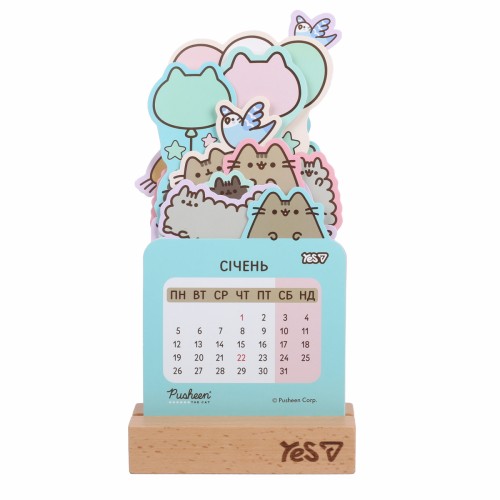 Календар настіл. "Yes" Pusheen 2026 на підставці,формовий №270265(20)