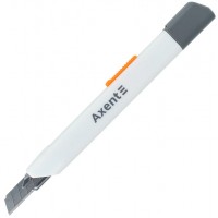 Ніж канц. "Axent" 9мм №6607 метал. направляючі,закрите лезо,білий(24)