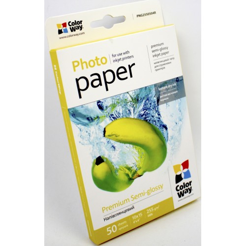 Фотопапір "CW" 10х15 255г/м напівглянц. №PNG255-50 карт.уп.(50)