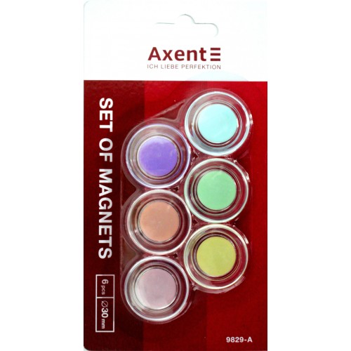 Набiр магнітiв "Axent" №9829-A Pastelini 30мм (6шт)(24)