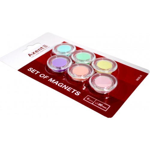Набiр магнітiв "Axent" №9829-A Pastelini 30мм (6шт)(24)