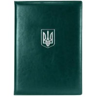 Папка А4 "Герб (тризуб)" з тисн. Nebraska зелена (срібло) №O36047-04/Optima/(15)