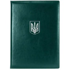 Папка А4 "Герб (тризуб)" з тисн. Nebraska зелена (срібло) №O36047-04/Optima/(15)