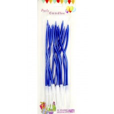 Свічка в торт 12шт+12підсв. "Спіральні" золото-сині №A6/7025(60)