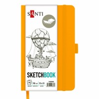 Скетчбук 80/110 130х210мм тв.обкл. PU, жовтий №743364/Santi/(10)