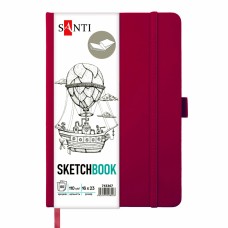 Скетчбук 80/110 160х230мм тв.обкл. PU, сливовий №743367/Santi/(10)
