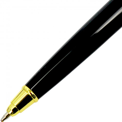 Ручка авт. з повор. кульк. метал. "Baixin" синя №BP861(7,2) золото/срібло+чорна(12)