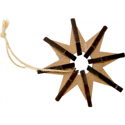 Об'ємна іграшка Ялинкова зірка 10 см МДФ 5 мм  
