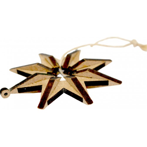 Об'ємна іграшка Ялинкова зірка 10 см МДФ 5 мм  