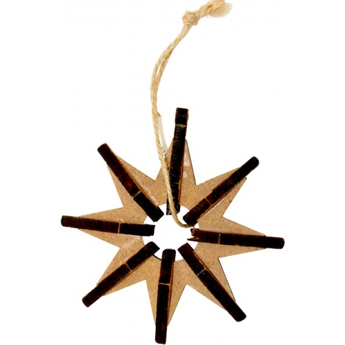 Об'ємна іграшка Ялинкова зірка 10 см МДФ 5 мм  