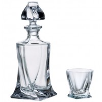 Набір для напоїв графин 0,457 мл, 6 чарок 55 мл Quadro 99999/99A44/117