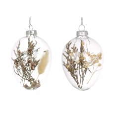 Декор скло "Яйце із сухоцвітами" 7,2х10,2см,прозорий,2вида №115-252/Bonadi/(6)