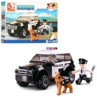 Конструктор Sluban Полиция, транспорт, фигурка, собака, 78 деталей в дисплее 19 х14х4см (72) M38-B0639
