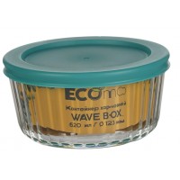 Контейнер для харч. прод. скло Ecomo Wawe Box 520мл кругл. 3CC050-4H/7600(48)