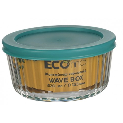 Контейнер для харч. прод. скло Ecomo Wawe Box 520мл кругл. 3CC050-4H/7600(48)