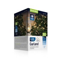 Гірлянда електрич. ColorWay 100LED 8режимів +USB теплий L-10м №CW-G-100L10U
