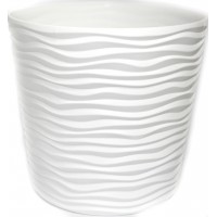 Горщик квітковий пласт. "Ф'южн" d16х14,5см 1,6л білий,низький,зі вставкою №0186/Алеана/(6)