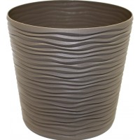 Горщик квітковий пласт. "Ф'южн" d20х18см 3,5л капучіно,низький,зі вставкою №0285/Алеана/