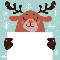 Картини по номерах "Олень з листівкою" 20х20см №HH8018/Strateg/