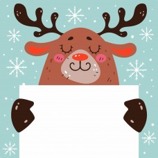 Картини по номерах "Олень з листівкою" 20х20см №HH8018/Strateg/