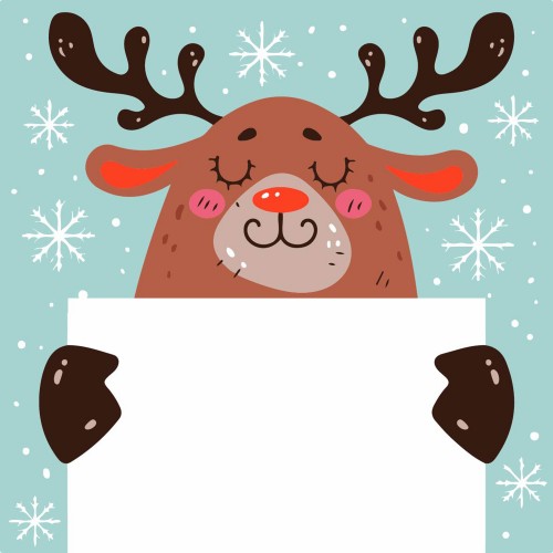 Картини по номерах "Олень з листівкою" 20х20см №HH8018/Strateg/