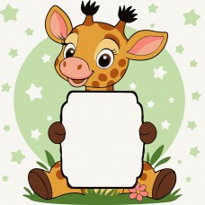 Картини по номерах "Жираф з листівкою" 20х20см №HH8023/Strateg/