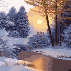 Картини по номерах "Зимовий світанок" 40х40см №FF-1005/Strateg/