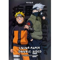 Папір кольор. А4 двостор. 15арк./ 15кольор. Naruto NR24-250/Kite/(50)