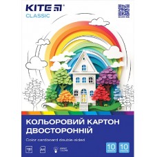 Картон кольор. А4 двостор.10арк./ 10кольор. Kite Classic K-255/Kite/(50)