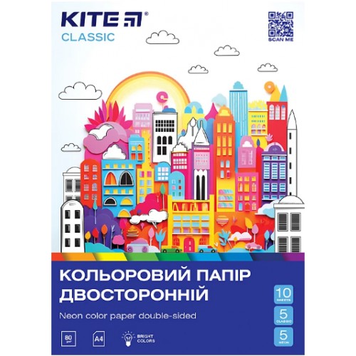 Папір кольор. А4 двостор.10арк./ 10кольор. Classic K-288/Kite/(50)