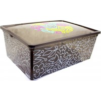 Коробка-бокс пласт. Qutu Light Box Flouresent grey з кришкою 5л 70971