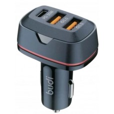 Зарядний пристрій авто Budi №CC616TB швидка зарядка 2USB+Type C 30W/Breidon/
