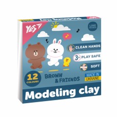 Пластилін "Yes" Line Friends 12 кольор. 240гр №540670