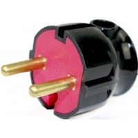 Вилка штепсельна кутова 16A чорна №LXL 125BL