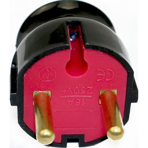 Вилка штепсельна кутова 16A чорна №LXL 125BL