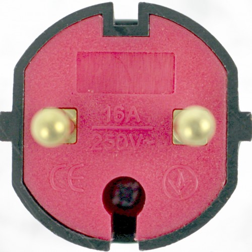 Вилка штепсельна кутова 16A чорна №LXL 125BL