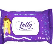 Туалетний папір дит. "Lolly Baby" вологий, з екстрактом бавовни (50шт) №1228