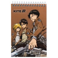 Блокнот пруж. A6 48арк. кліт. карт. Attack on Titan №AT25-196/Kite/