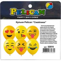 Набір кульок повітр. Смайлики 12/30см 10шт 828518/Pelican/(1)(10)