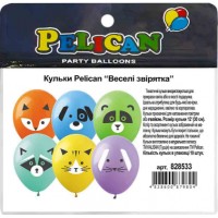 Набір кульок повітр. Веселі звірятка 12/30см 10шт 828533/Pelican/(1)(10)