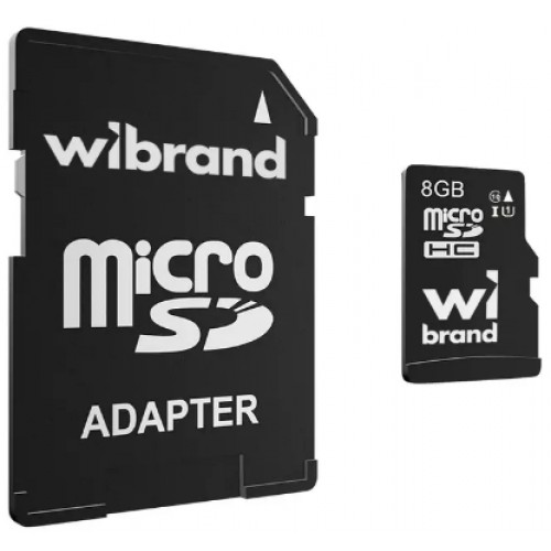 Карта пам`яті 8Gb Micro-SDHC Wibrand class10 (adapter SD)