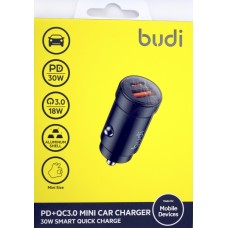 Зарядний пристрій авто Budi №CC602 30W швидка зарядка black/Breidon/