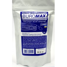 Серветки вологі для оргтехніки,пласт. поверх.,та оф. меблів "Buromax" №BM.0803-01