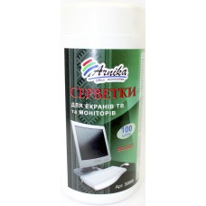 Серветки вологі  для екранів ТВ і моніторів "Арніка" універсальні (100шт) 30666