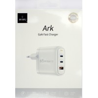 Зарядний пристрій WIWU №Wi-U024 USB+2Type-C 3А 65W ArkQC+PD GaN FastCharger white/Breidon/