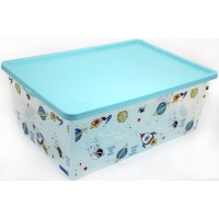 Коробка-бокс пласт. "Qutu Light Box" Space fun з кришкою 10л №92860