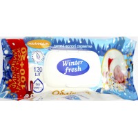 Серветки вологі дит. Winter Fresh (120шт) Облериха/Журавлина з клапаном 1288