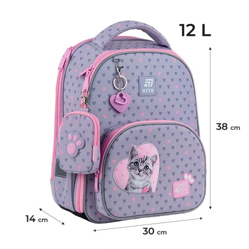 Ранець каркасний "Kite" Education Studio Pets 2від.,3карм. №SP25-556M