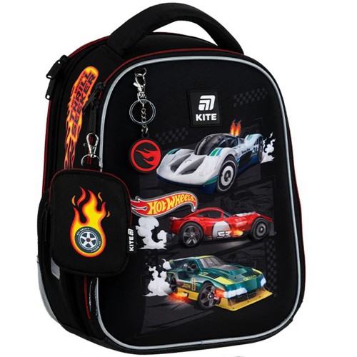 Набір: рюкзак 2від.,2карм.+пенал+сумка для взуття "Kite" Hot Wheels №SET_HW25-555S(4)